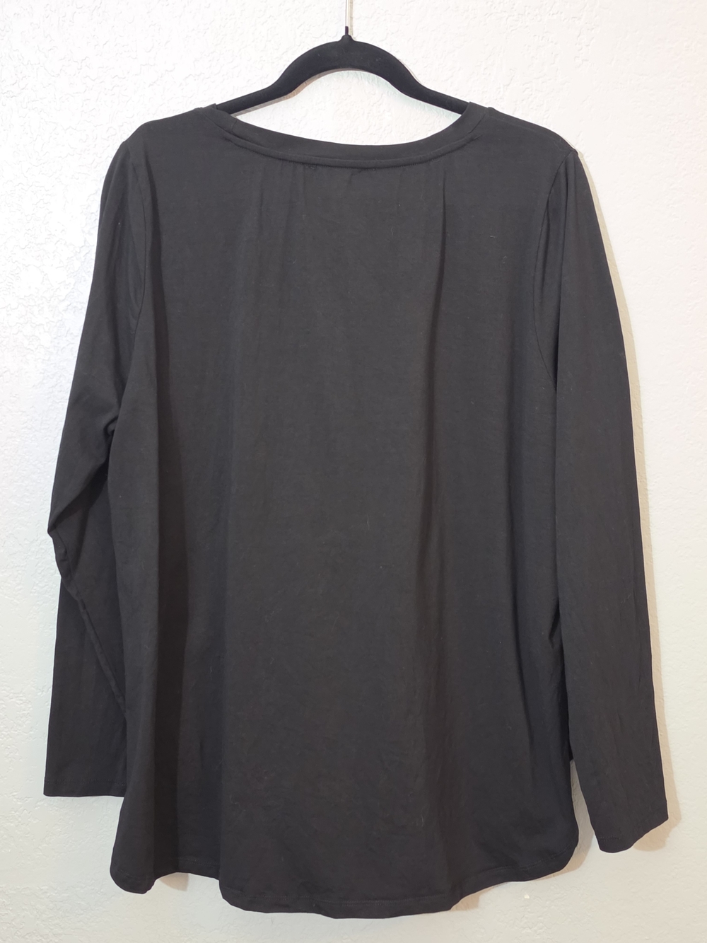 Eloquii Long-Sleeve Scoop Neck Top Side Slits Flowy Stretchy Womens 18/20 - Picture 7 of 8